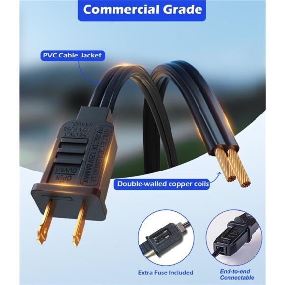 120FT LED Outdoor String Lights with 30+2 Edison Shatterproof Waterproof Bulbs - Picture 6 of 8